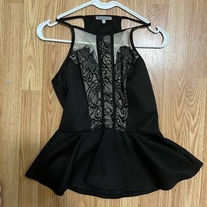 Black Dress Trop With Cream Lace Size Large Charlotte Russe